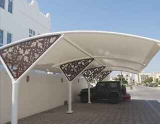 arch cantilever car parking shades