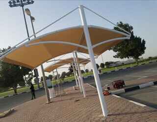 arch cantilever car parking shades