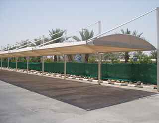 top support cantilever car parking shades